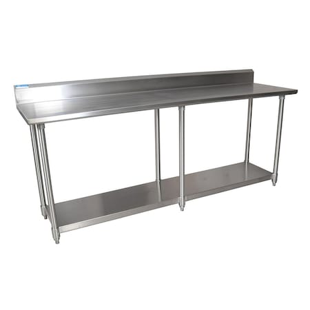Bk Resources Work Table 16/304 Stainless Steel With Undershelf, 5"Riser 84"Wx30"D CVTR5-8430